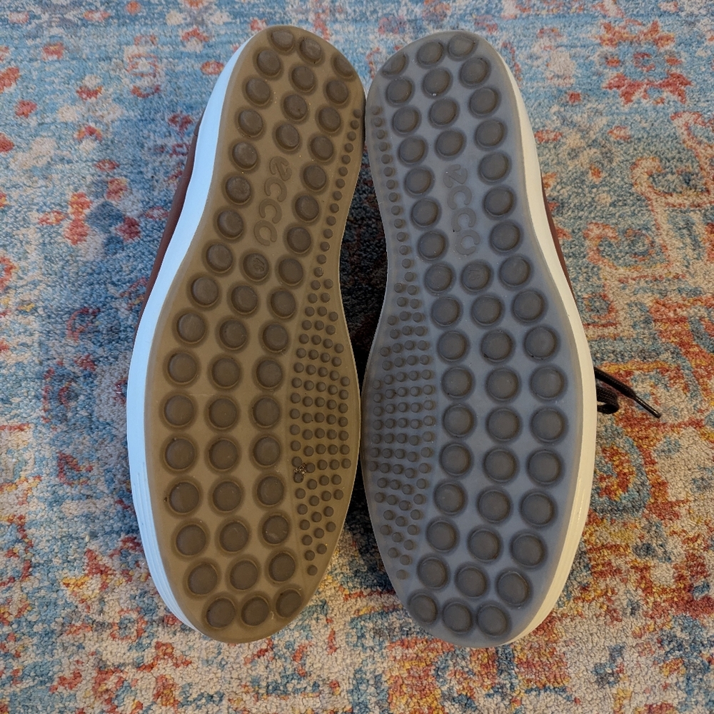 Ecco Soft 7 Brown Leather Shoes Men's 46 US 12-12.5 Casual LaceUp Diff Insoles - Picture 12 of 13